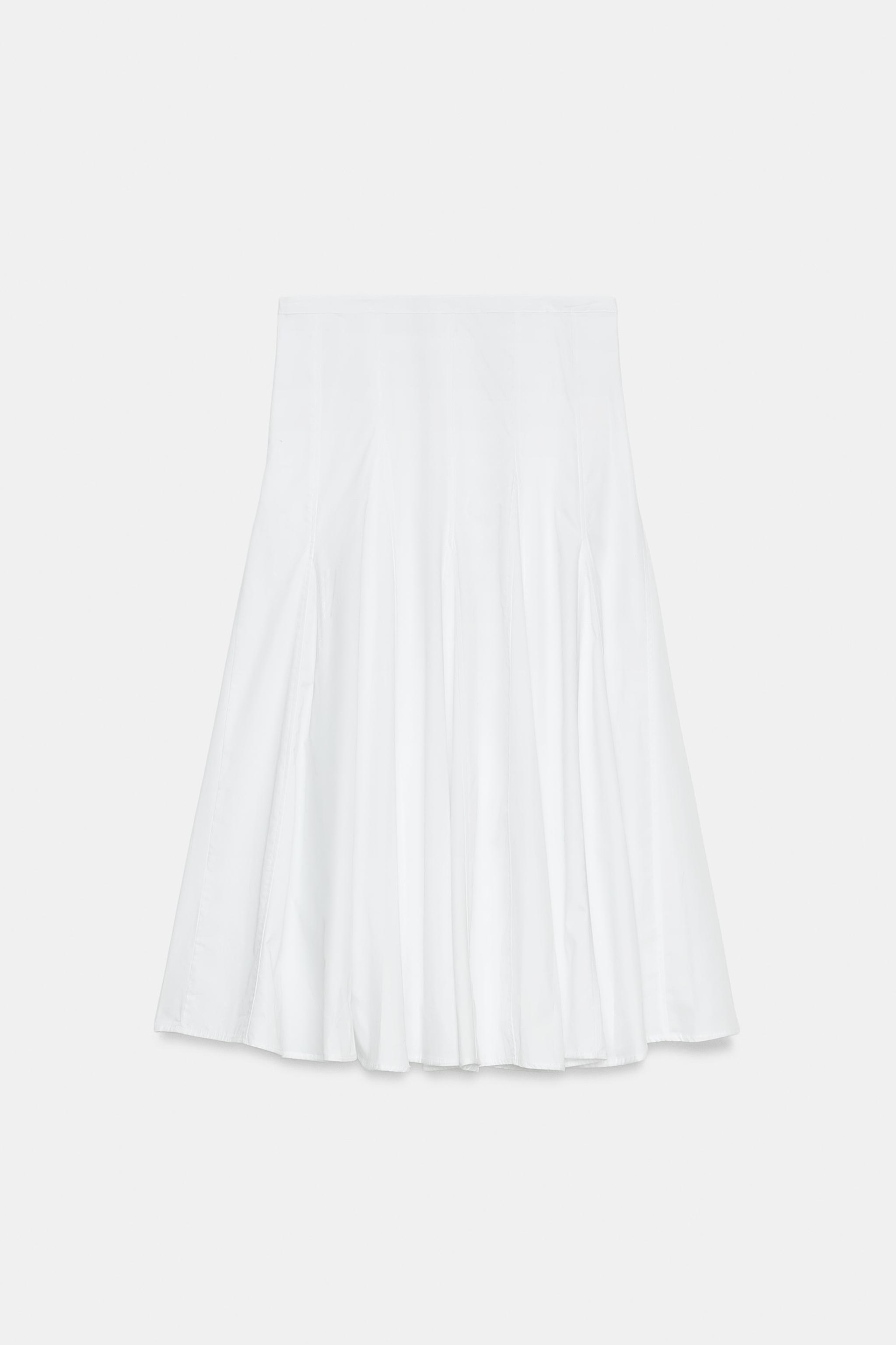 GODET MIDI SKIRT TRF